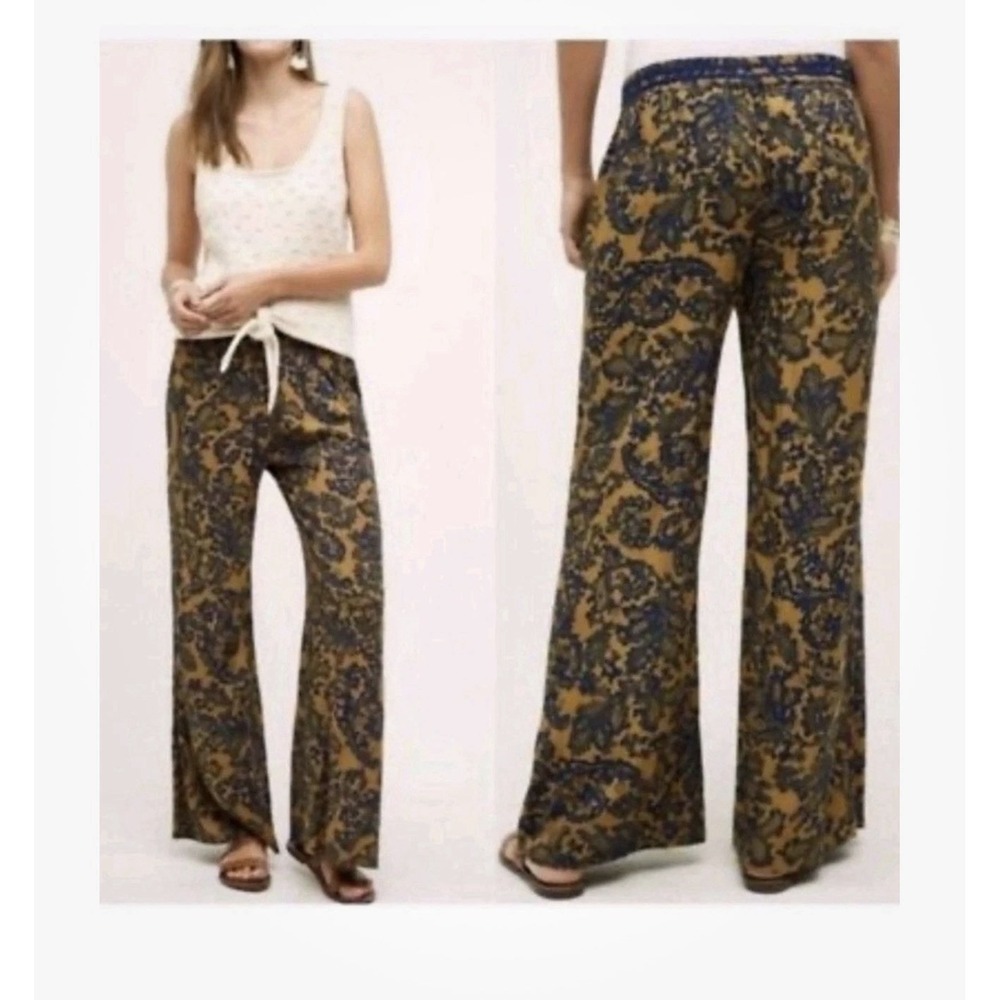Anthropologie Hei-Hei Gauzy Wide-Leg Paisley Print Pants Size Small BoHo